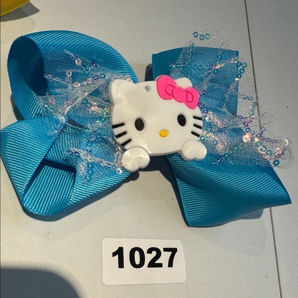 1027 Blue Color‎ Hello Kitty Hair Bow Alligator Clip